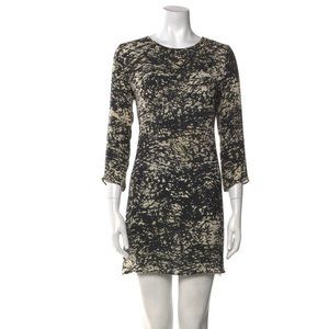 Nili Lotan Silk Mini Dress / Tunic – Black & Beige Pattern | Size S